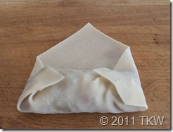 5Spice Egg Rolls wrapper fold 2