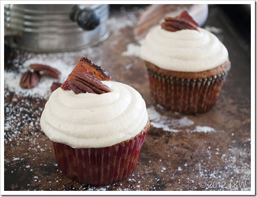 Maple Rum Pecan Cupcakes with Candied Bacon_012812_0052